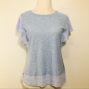 Vince Camuto Light Blue Flutter Sleeve Size Small NWT